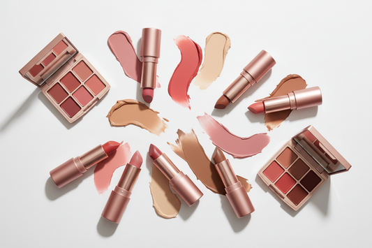Assorted matte lipstick shades in pink and nude tones for shade matching