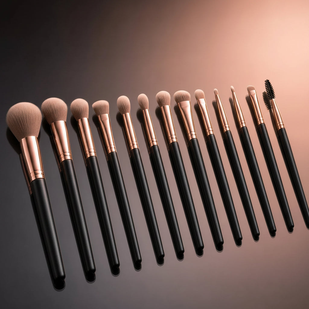 Glowrify Beauty 13 Piece Eye Makeup Brush Set Black Color
