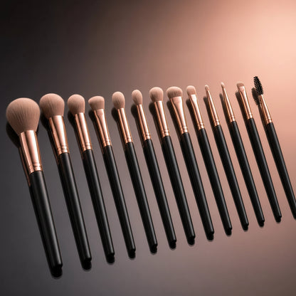 Glowrify Beauty 13 Piece Eye Makeup Brush Set Black Color