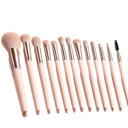 Glowrify Beauty 13 Piece Eye Makeup Brush Set Pink Rose Color