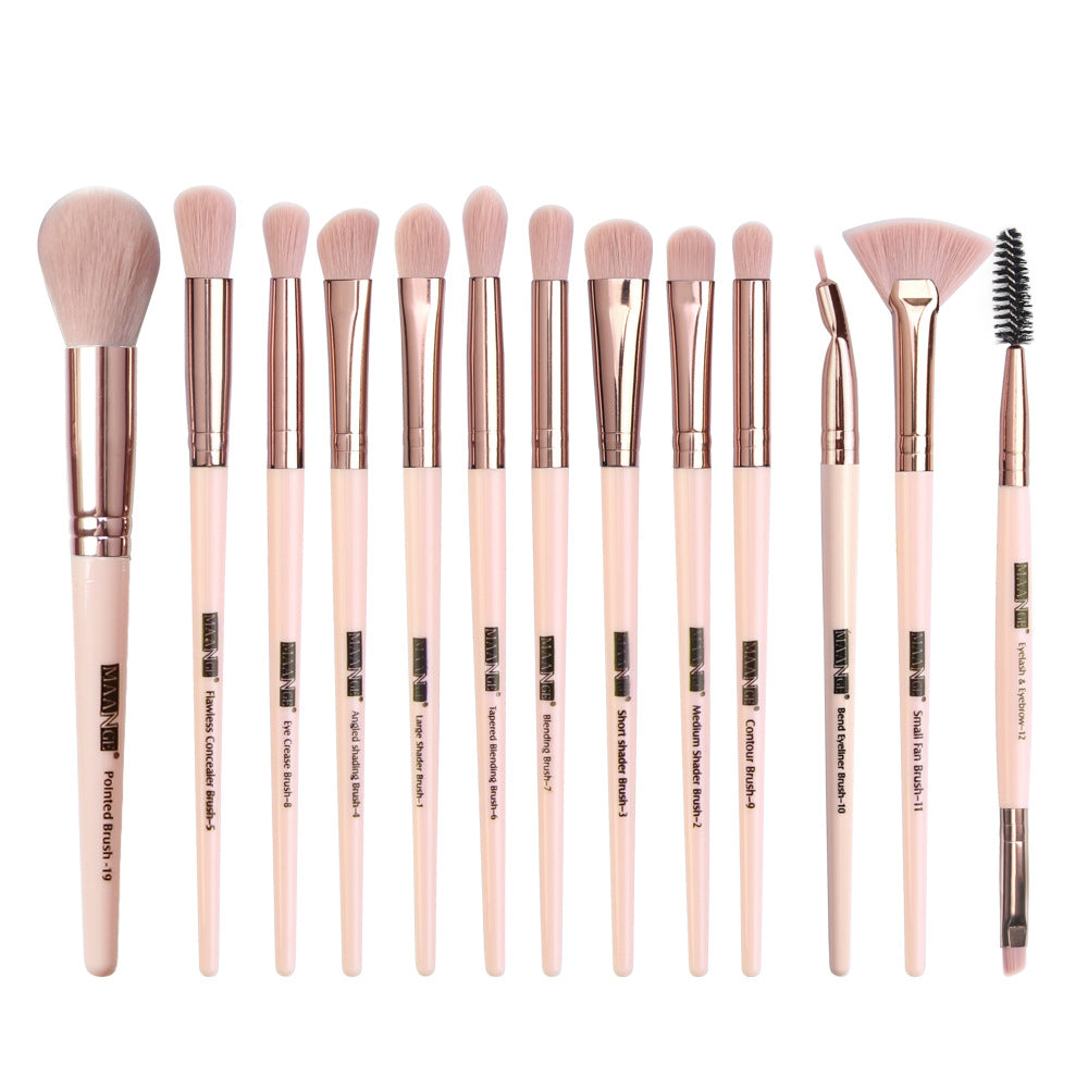 13PCS professional eye makeup brush set with soft nylon bristles