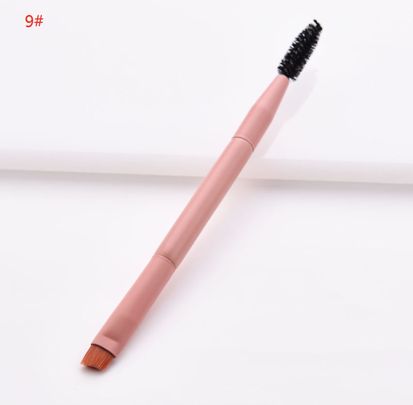 Close-up of premium cosmetic brush bristles and handles