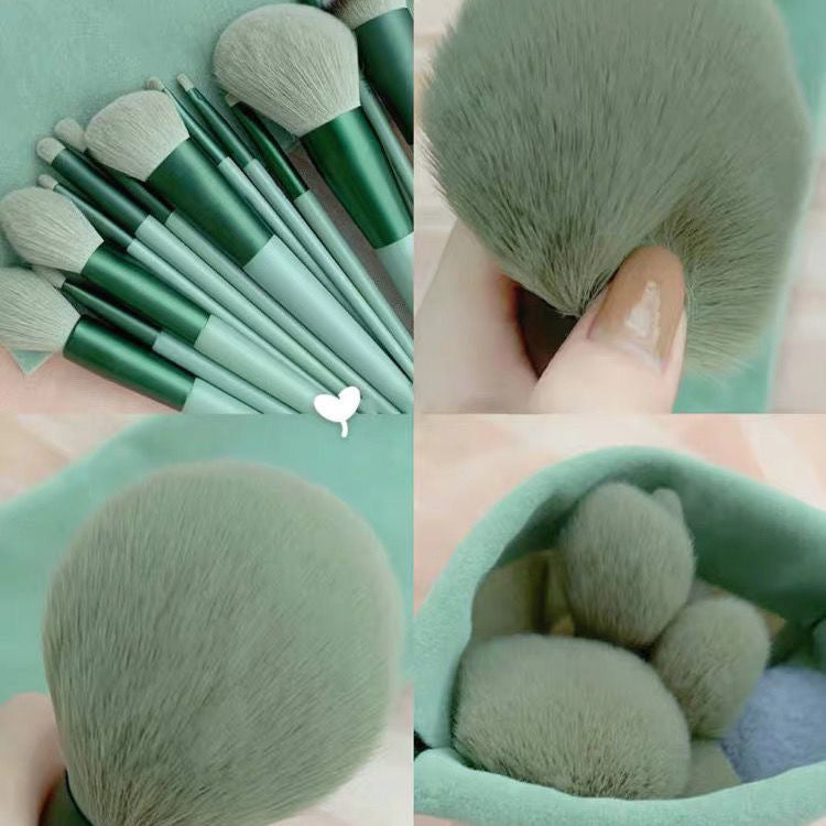Complete cosmetic brush set for foundation powder blush and eyeshadow