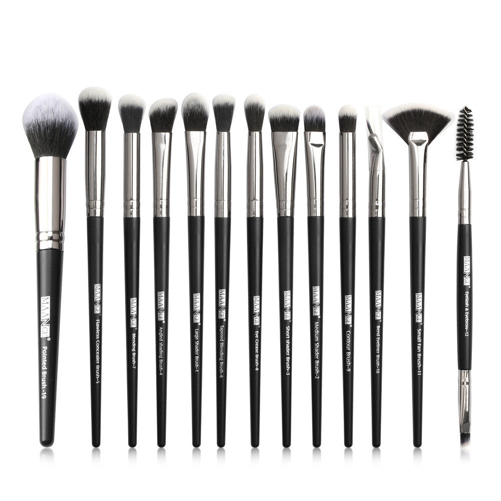 Complete eye makeup brush collection with 13 pieces