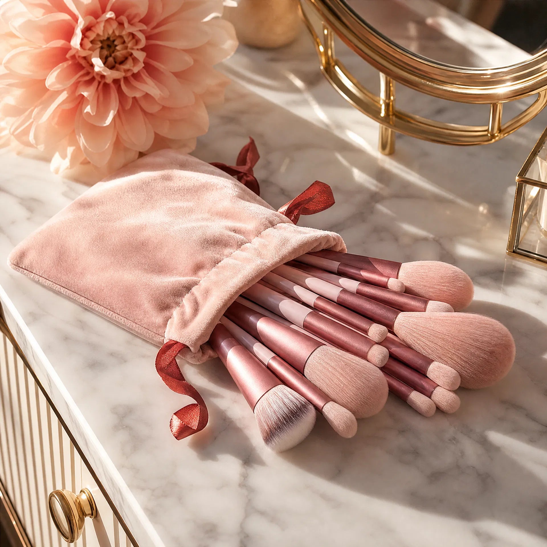 Glowrify Beauty 13PCS Makeup Brush Set Fan Display All Brushes