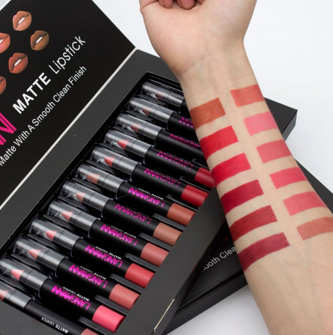 long wear waterproof lipstick set 12pcs designed for all day lasting lip color