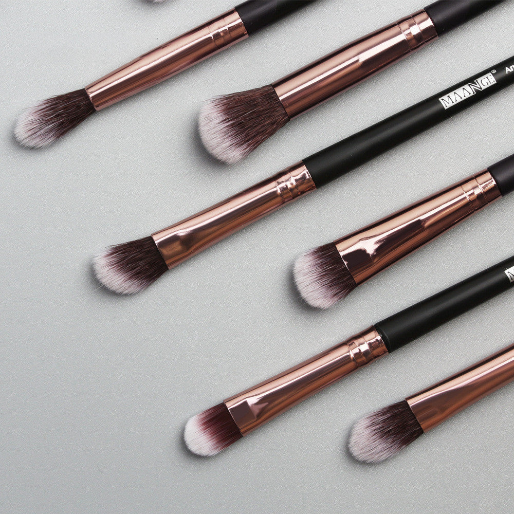 Black rose gold eye makeup brush collection