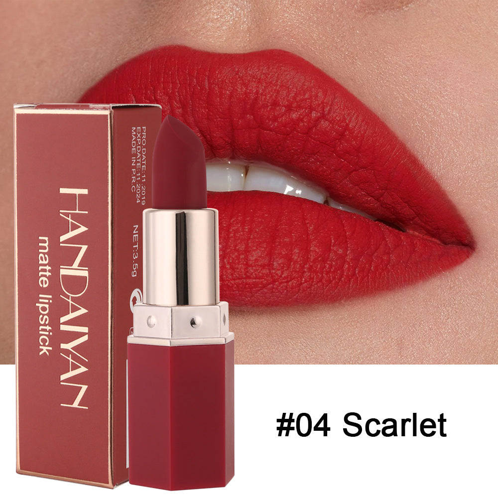 Honey peach matte lipstick shade