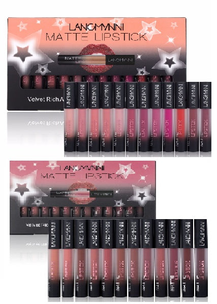 matte lipstick set with red and nude shades 12pcs for elegant everyday makeup