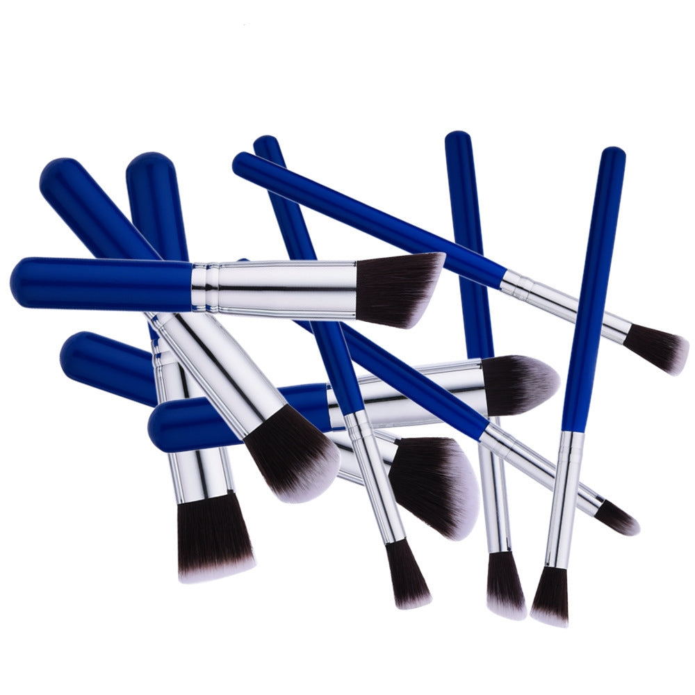 Professional cosmetic brush set with wooden handles