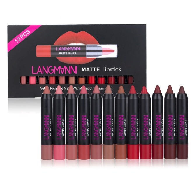 smooth matte lipstick 12 piece collection for soft and natural lip color look